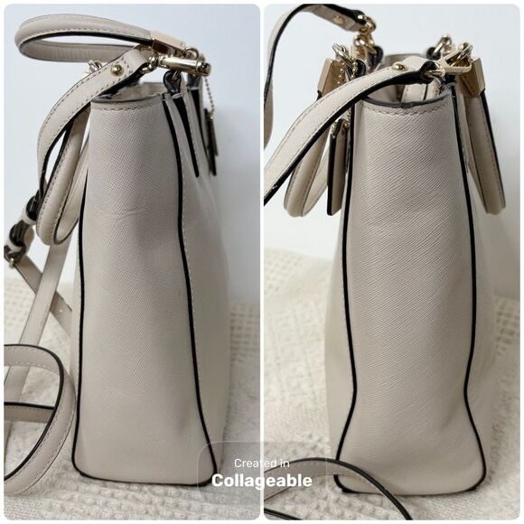 Coach Madison Mini North/South Tote Bag 29001 Parchment Saffiano Leather Purse - Picture 5 of 9